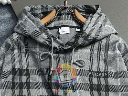 קפוצ'ון Burberry משובץ, בז', אפור 14