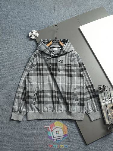 קפוצ'ון Burberry משובץ, בז', אפור 23