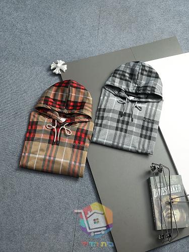 קפוצ'ון Burberry משובץ, בז', אפור 25