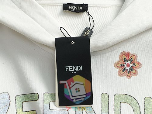 קפוצ'ון Fendi עם הדפס פרחוני שחור, לבן, אפור 16