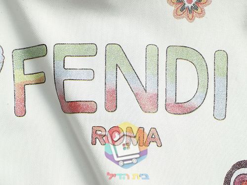 קפוצ'ון Fendi עם הדפס פרחוני שחור, לבן, אפור 17