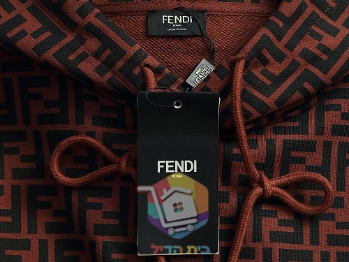 קפוצ'ון Fendi עם דוגמת לוגו, חום, אפור 4