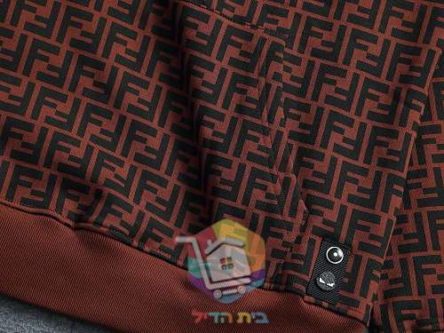 קפוצ'ון Fendi עם דוגמת לוגו, חום, אפור 7