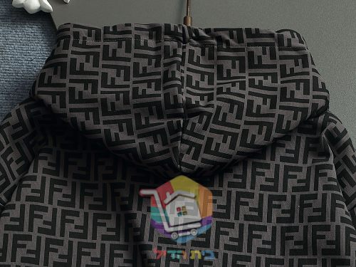 קפוצ'ון Fendi עם דוגמת לוגו, חום, אפור 15