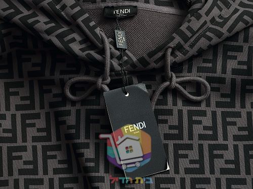קפוצ'ון Fendi עם דוגמת לוגו, חום, אפור 19