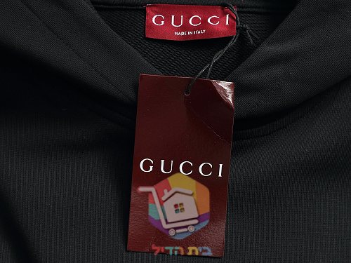 קפוצ'ון Gucci עם לוגו GG שחור, שמנת, אפור 4