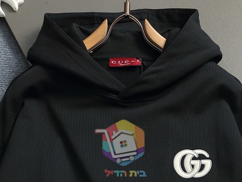 קפוצ'ון Gucci עם לוגו GG שחור, שמנת, אפור 11