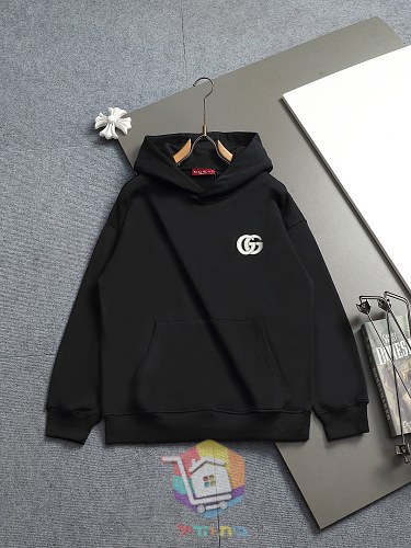קפוצ'ון Gucci עם לוגו GG שחור, שמנת, אפור 12