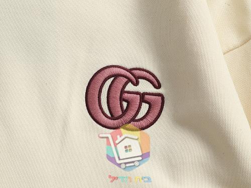 קפוצ'ון Gucci עם לוגו GG שחור, שמנת, אפור 17