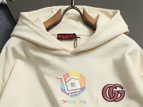 קפוצ'ון Gucci עם לוגו GG שחור, שמנת, אפור 23