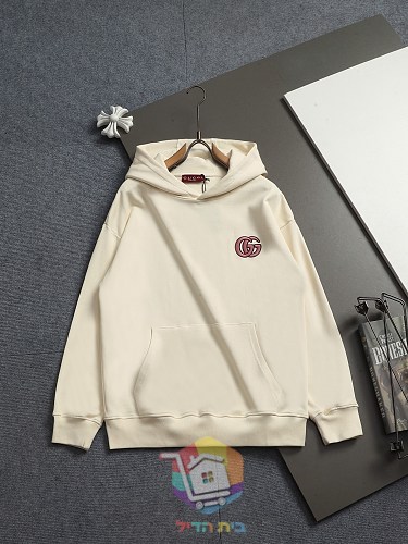 קפוצ'ון Gucci עם לוגו GG שחור, שמנת, אפור 24