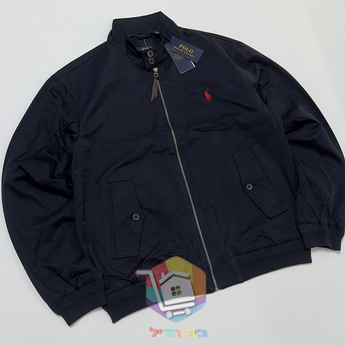 ג'קט Harrington של Polo Ralph Lauren עם בטנה משובצת, כחול כהה, חום בהיר 4