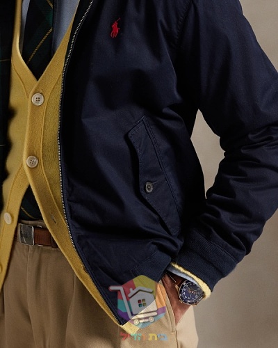 ג'קט Harrington של Polo Ralph Lauren עם בטנה משובצת, כחול כהה, חום בהיר 10