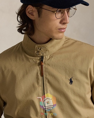 ג'קט Harrington של Polo Ralph Lauren עם בטנה משובצת, כחול כהה, חום בהיר 20