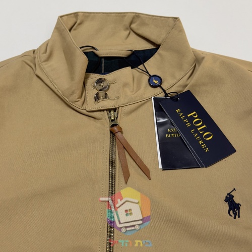 ג'קט Harrington של Polo Ralph Lauren עם בטנה משובצת, כחול כהה, חום בהיר 32