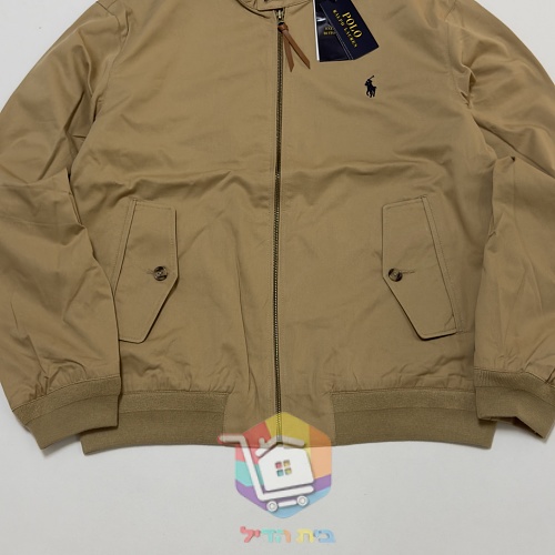 ג'קט Harrington של Polo Ralph Lauren עם בטנה משובצת, כחול כהה, חום בהיר 33