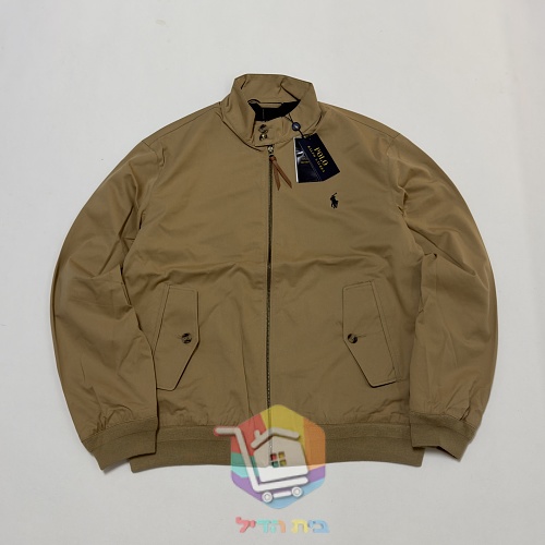 ג'קט Harrington של Polo Ralph Lauren עם בטנה משובצת, כחול כהה, חום בהיר 36