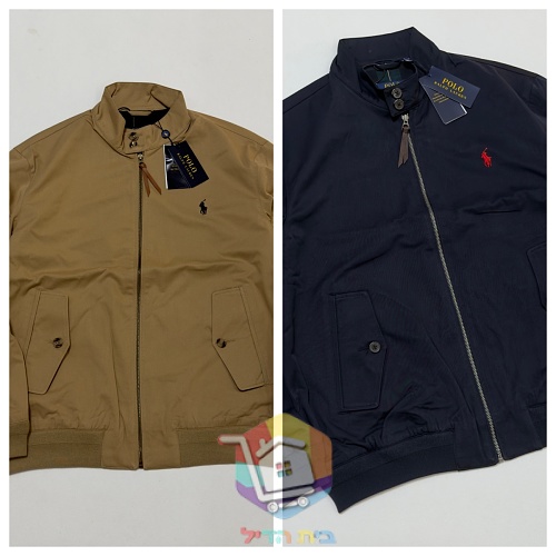 ג'קט Harrington של Polo Ralph Lauren עם בטנה משובצת, כחול כהה, חום בהיר 37