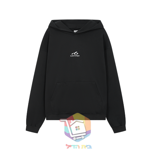 קפוצ'ון Balenciaga עם לוגו קטן, שחור 8