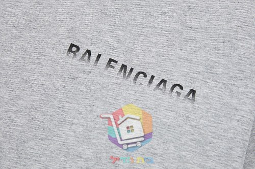 חולצת טי Balenciaga עם לוגו מדורג, אפור, שחור 5