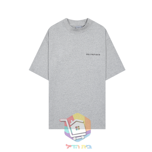חולצת טי Balenciaga עם לוגו מדורג, אפור, שחור 8