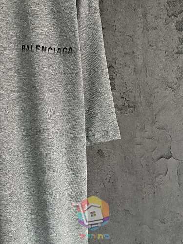 חולצת טי Balenciaga עם לוגו מדורג, אפור, שחור 14