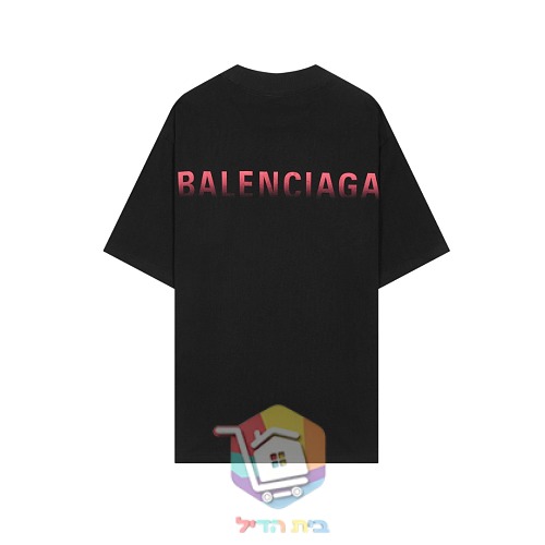 חולצת טי Balenciaga עם לוגו מדורג, אפור, שחור 29