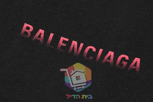 חולצת טי Balenciaga עם לוגו מדורג, אפור, שחור 31