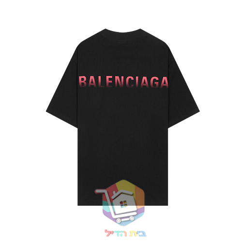 חולצת טי Balenciaga עם לוגו מדורג, אפור, שחור 33