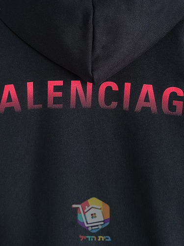 קפוצ'ון Balenciaga עם לוגו בגווני אדום, שחור 2
