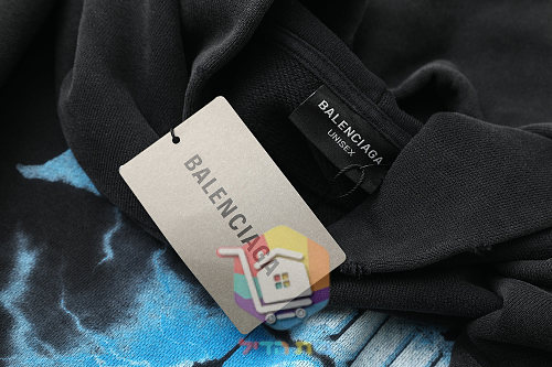 קפוצ'ון Balenciaga עם הדפס ברק, שחור 3