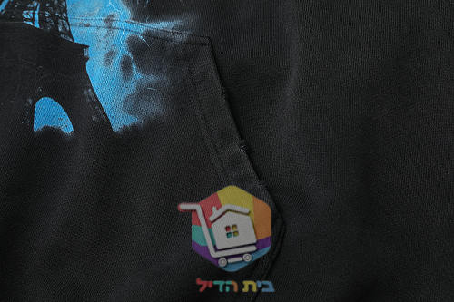 קפוצ'ון Balenciaga עם הדפס ברק, שחור 4