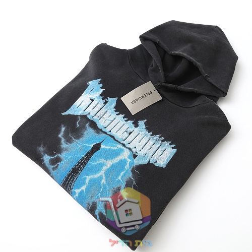 קפוצ'ון Balenciaga עם הדפס ברק, שחור 19