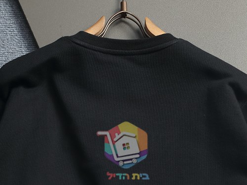 סווטשירט Prada עם לוגו מובלט, שחור, לבן 2