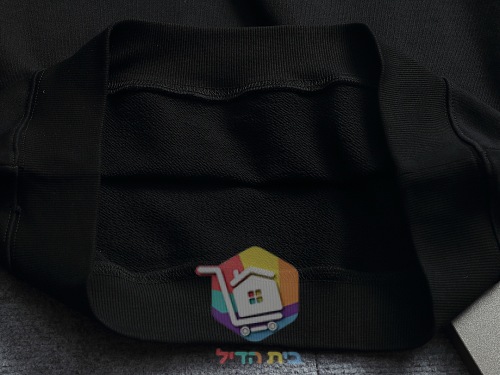 סווטשירט Prada עם לוגו מובלט, שחור, לבן 5
