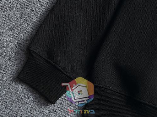 סווטשירט Prada עם לוגו מובלט, שחור, לבן 8