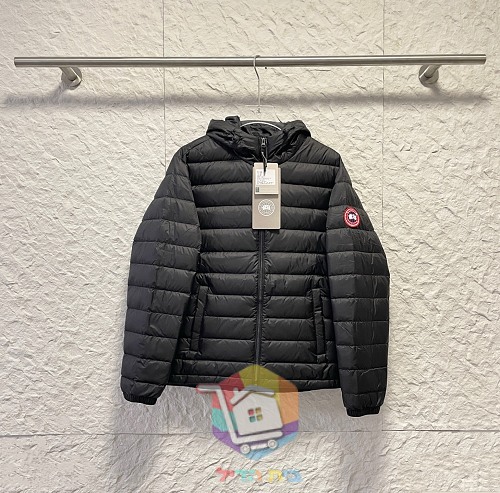 מעיל פוך קל Canada Goose עם ברדס, שמנת, שחור 2