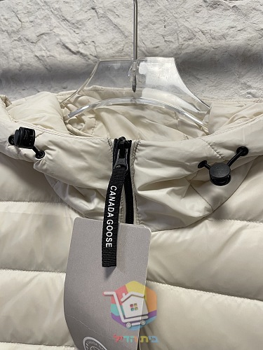 מעיל פוך קל Canada Goose עם ברדס, שמנת, שחור 14