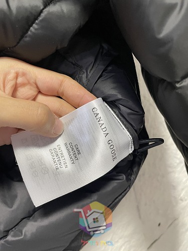 מעיל פוך קל Canada Goose עם ברדס, שמנת, שחור 30