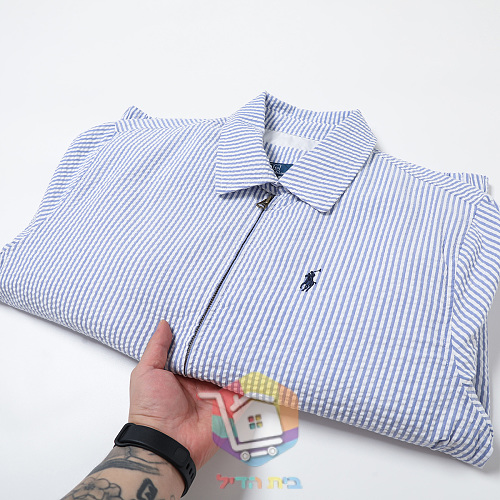 ז'קט Polo Ralph Lauren Bayport מסירסקר, פסים תכלת 19