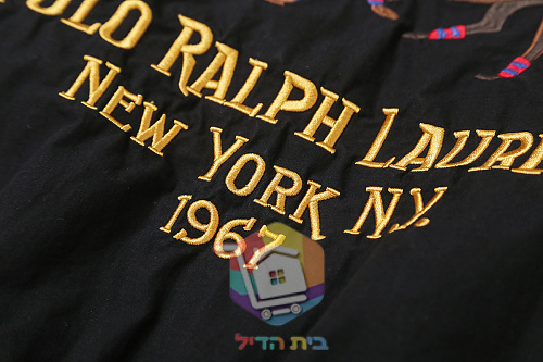 ז'קט Polo Ralph Lauren Bayport מפופלין עם רקמה בגב, שחור 2