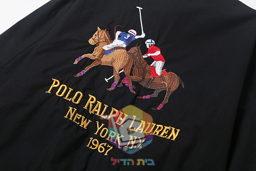 ז'קט Polo Ralph Lauren Bayport מפופלין עם רקמה בגב, שחור 4