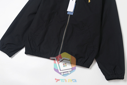 ז'קט Polo Ralph Lauren Bayport מפופלין עם רקמה בגב, שחור 16