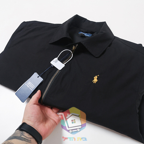 ז'קט Polo Ralph Lauren Bayport מפופלין עם רקמה בגב, שחור 18