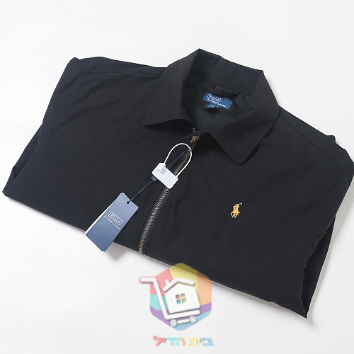 ז'קט Polo Ralph Lauren Bayport מפופלין עם רקמה בגב, שחור 19