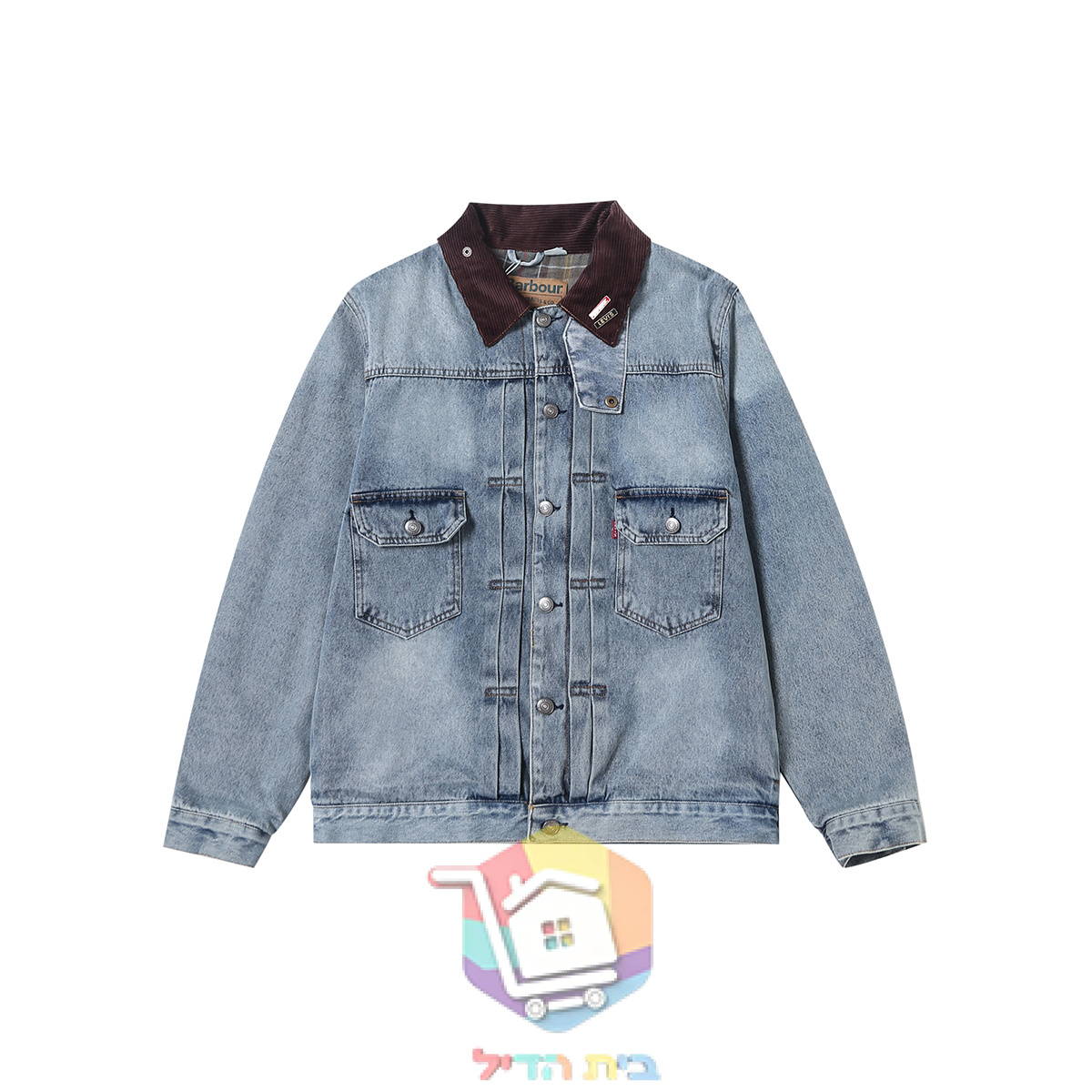 ז'קט ג'ינס Levi's x Barbour Type II Trucker, כחול בהיר