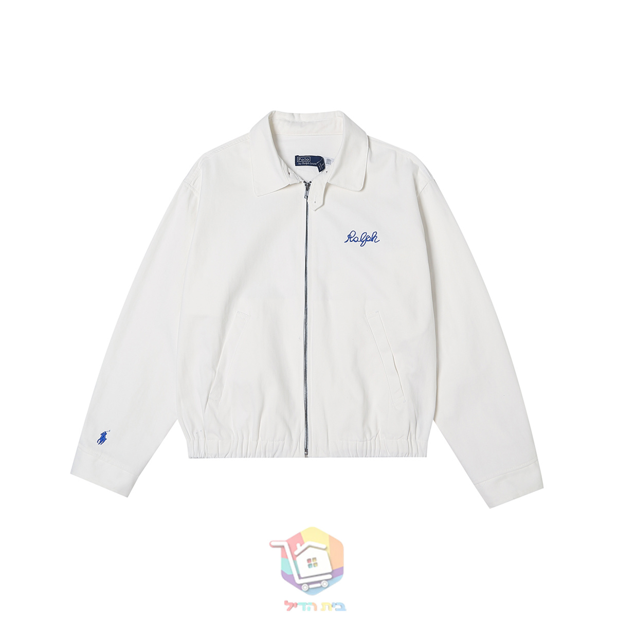 Polo Ralph Lauren Bayport Jacke, Weiß mit Kuh auf dem Rücken