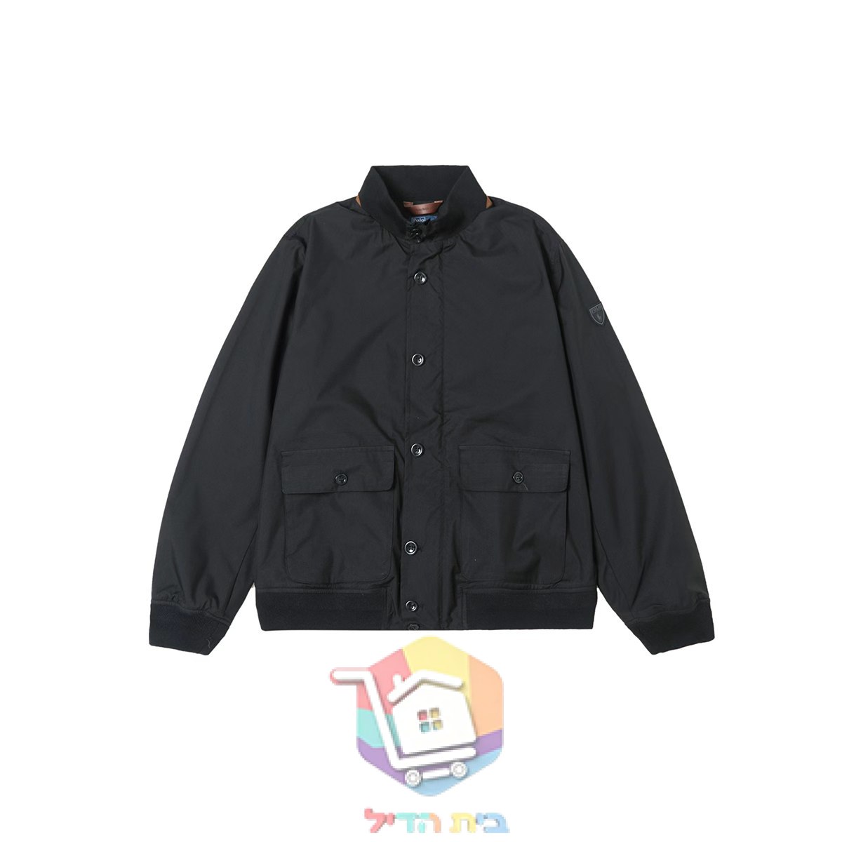 ז'קט Polo Ralph Lauren עם צווארון עומד, שחור, חאקי