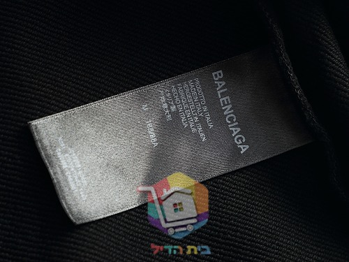 קפוצ'ון Balenciaga עם הדפס כתמי צבע, שמנת, שחור 1