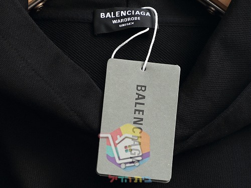קפוצ'ון Balenciaga עם הדפס כתמי צבע, שמנת, שחור 4